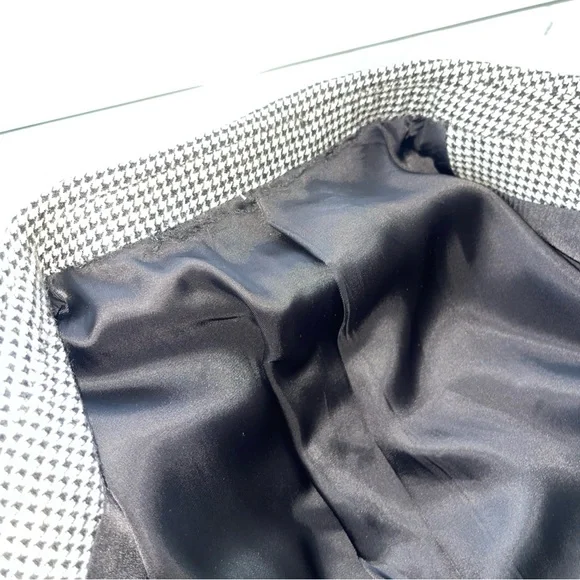 Loro Piana John W Nordstrom 100% Cashmere Sport Coat 46L Black White Houndstooth - Picture 11 of 11